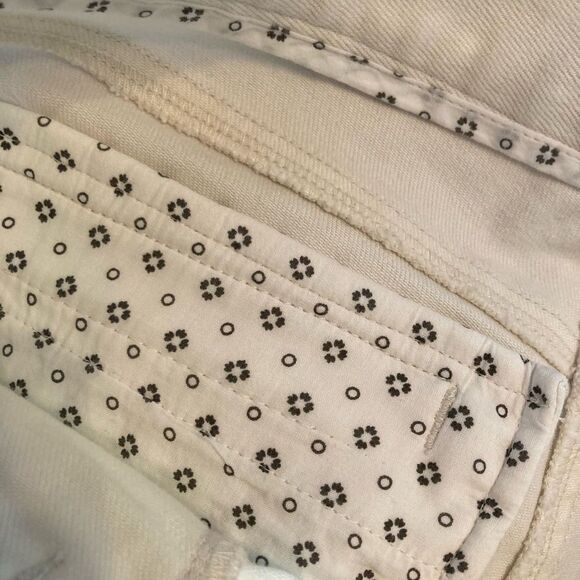 LOFT NWT cream pants w/zipper pockets and unfinished hem chic for season - Picture 7 of 11